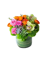 Ranunculus, succulents and Roses