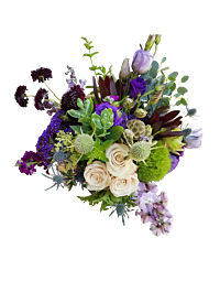 Blue and lavender flower  arrangement 