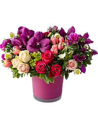 5280 Flowers offers A lush interesting floral in pinks, pale pinks purples and lavender premium flowers . The arrangement may differ a little due to current market conditions , but it will always be fresh and as close as we can get . The arrangement may c