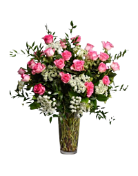 denver 2 dozen pink rose arrangement