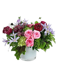 Summer time blues and pinks flower arrangement