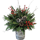 Natural Christmas greens arrangement