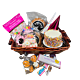 Denver Deluxe Birthday basket Birthday Joy Medium Basket with cake, cookies, chocolate bar, marshmallows, and festive items