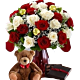 Christmas Roses with Bear and Chocolate