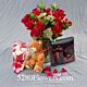 Valentine Medium Red Rose  With Chocolate