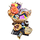 Breakfast pastries, Easter tea and butter with spring flowers
