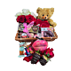 Romantic Valentine's Day Gift Basket with Roses, Bear, Chocolates & More