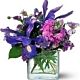 Blue Cube flower arrangement