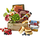 Salmon or Canadian Bacon Eggs Benedict basket with Flowers