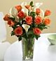 Calla and Orange roses