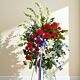 Patriotic Funeral Spray for Metro Denver Delivery