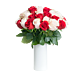 Red and white rose arrangement