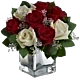 red and white rose cube for Denver delivery