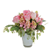 large springtime pink arrangement with pink local hyacinth and tulips hyacint