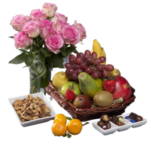 Fruit, Nuts Roses and Local Chocolate , organic option available