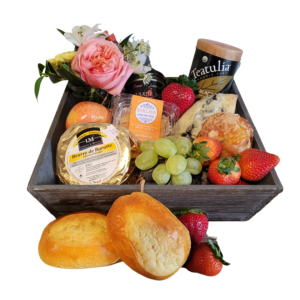Denver Breakfast Crate with Flowers, Palisade Peach Jam and French Butter