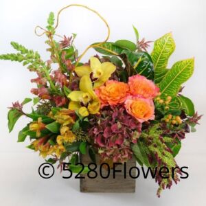 Local wildflower arrangement with roses and Hydrangea