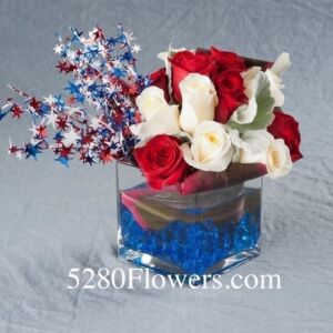 Patriotic Rose Cube