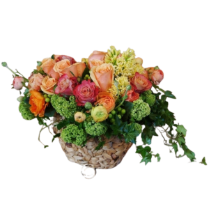 Spring Sunset Flower Basket