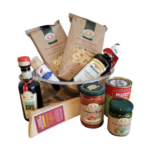 Large deluxe Italian Pasta Basket Original Italian imported Pasta, Locally Made pesto.