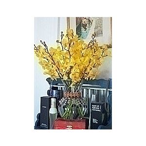 Yellow Mokara arrangement