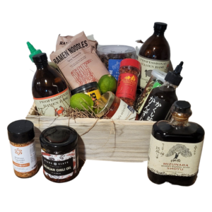Deluxe Ramen Gift Crate with Some Colorado Products and Proffesional Ramen Broth