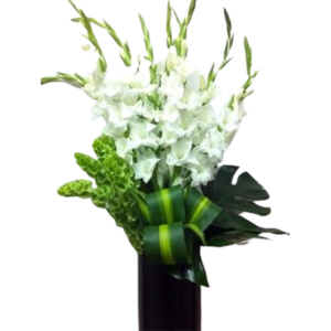 White Gladiolus arrangement , Subject to availability