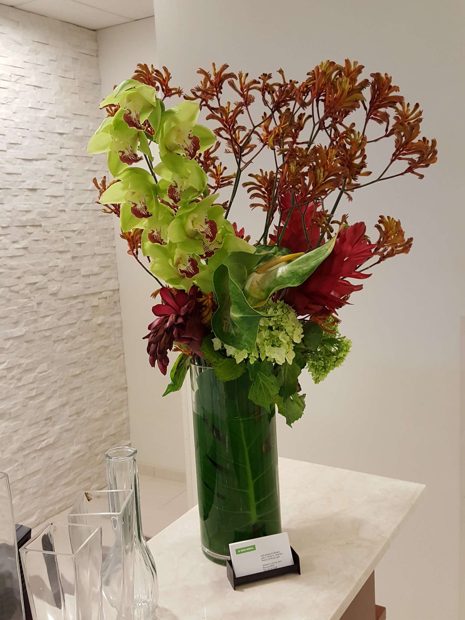 Cymbidium orchid corporate flower arrangement